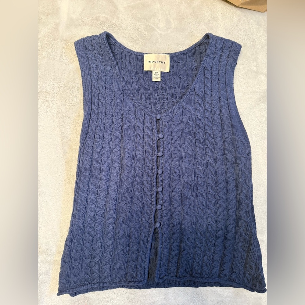 Industry Blue Cable Knit Vest